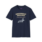 Text "Emotionally Available (For Foxes Only)," with cute cartoon fox illustration
