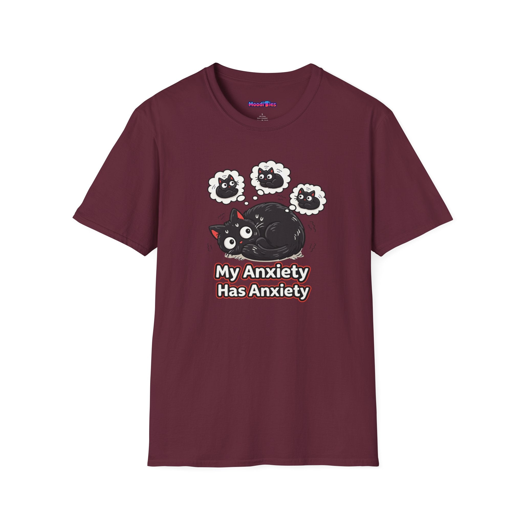 "My Anxiety Has Anxiety" Cute Anxiety Cat T-Shirt