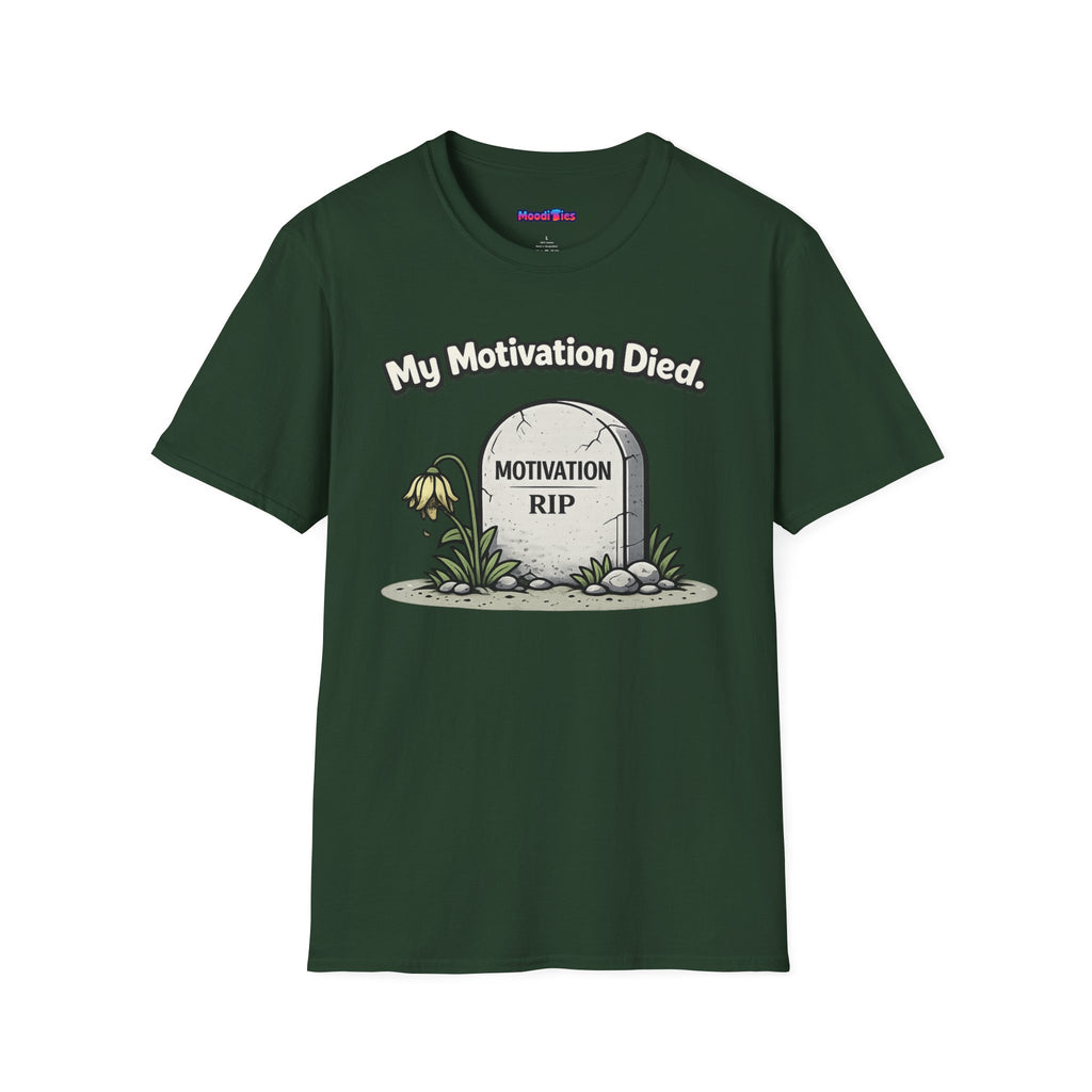 "My Motivation Died" Tombstone T-Shirt