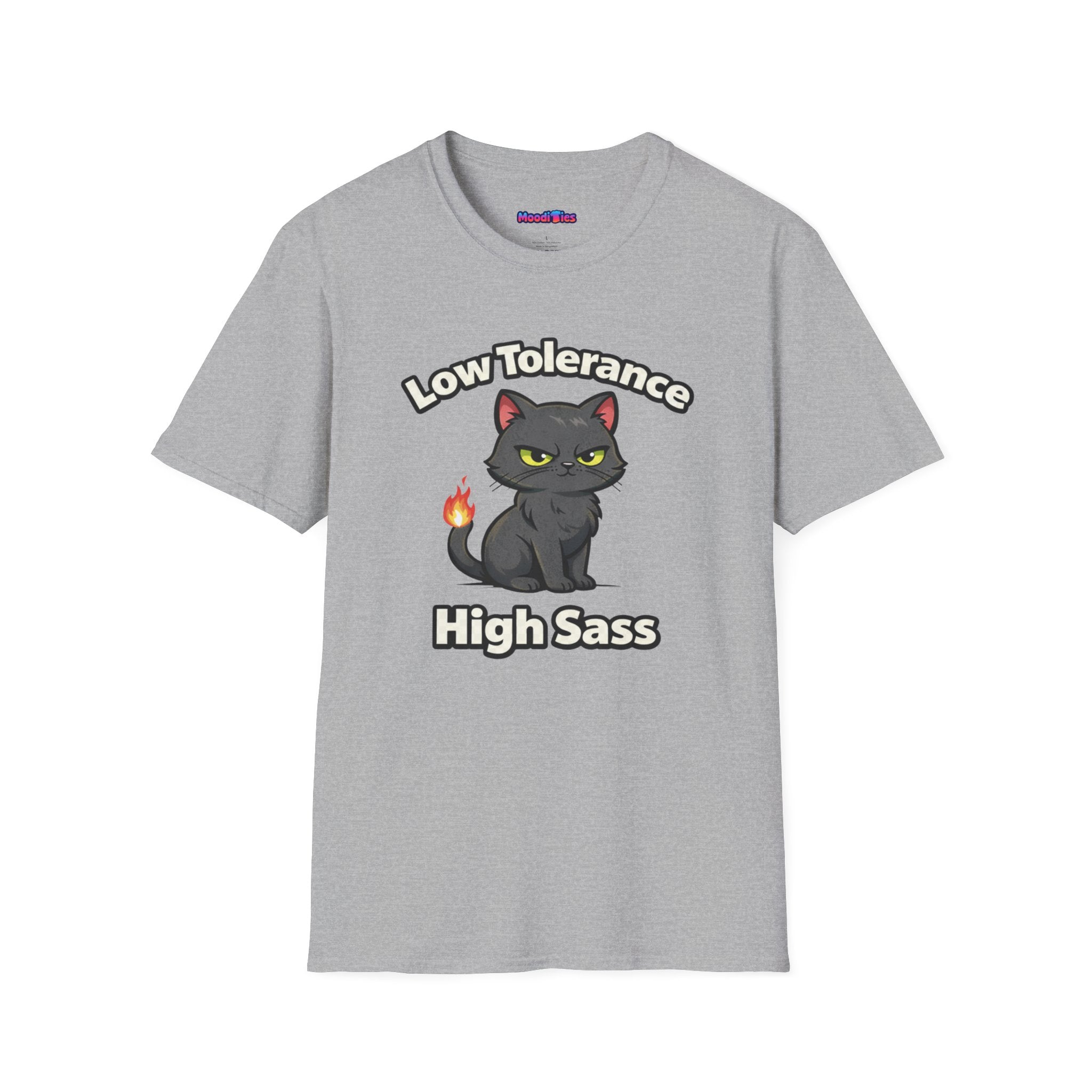 "Low Tolerance, High Sass" Black Cat T-Shirt