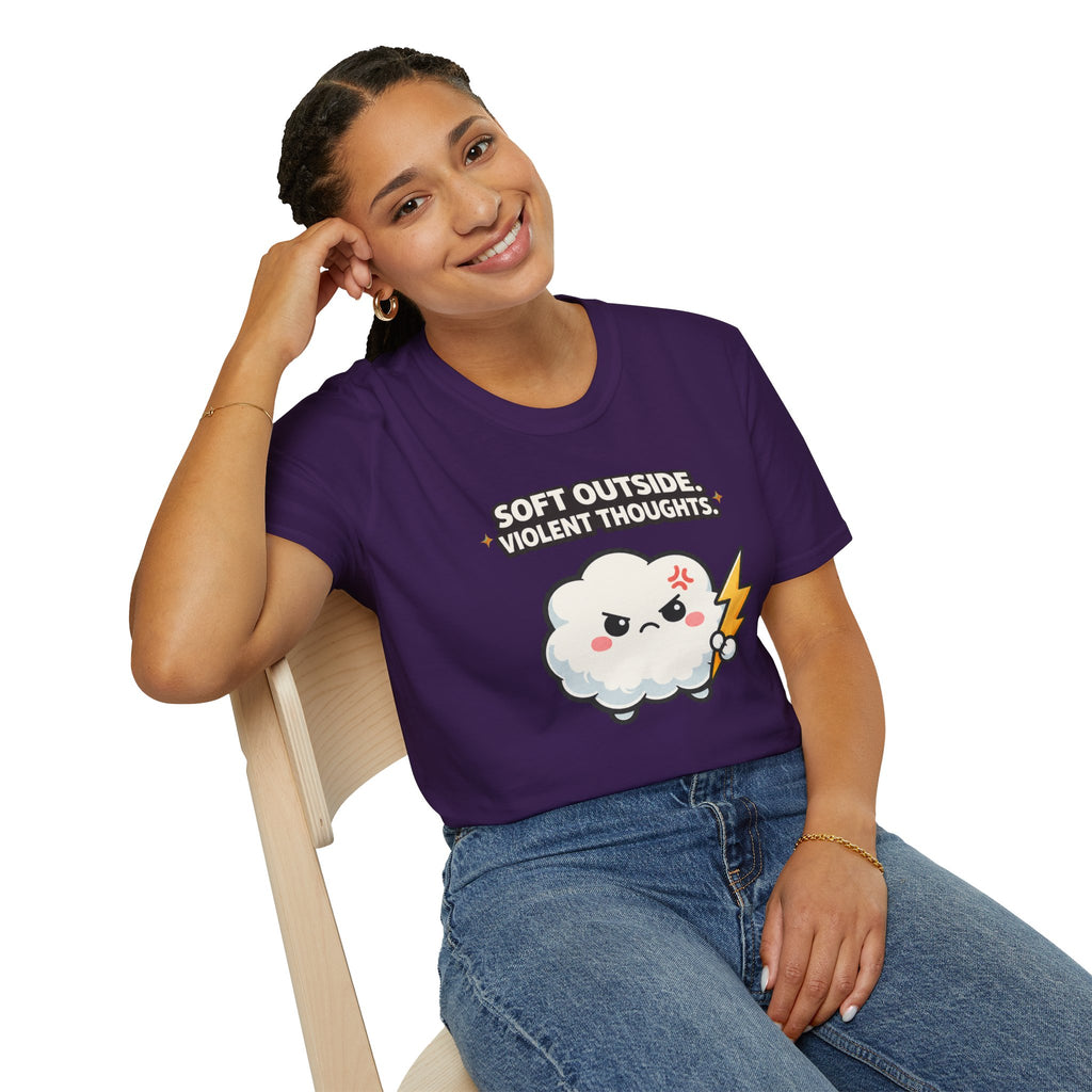 "Soft Outside. Violent Thoughts" Angry Cloud T-Shirt