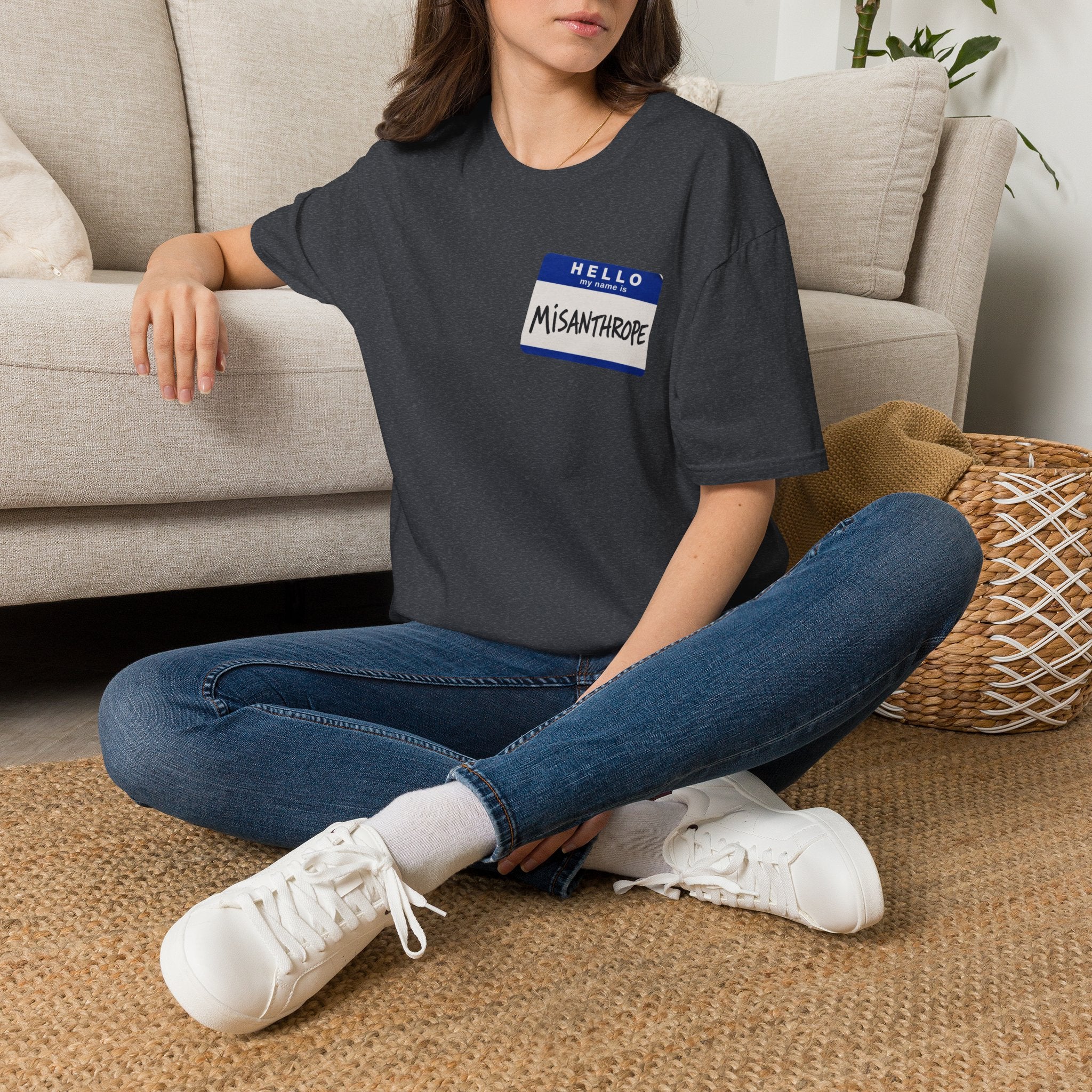 "Hello My Name Is Misanthrope" Name Tag T-Shirt — Funny Introvert Graphic Tee