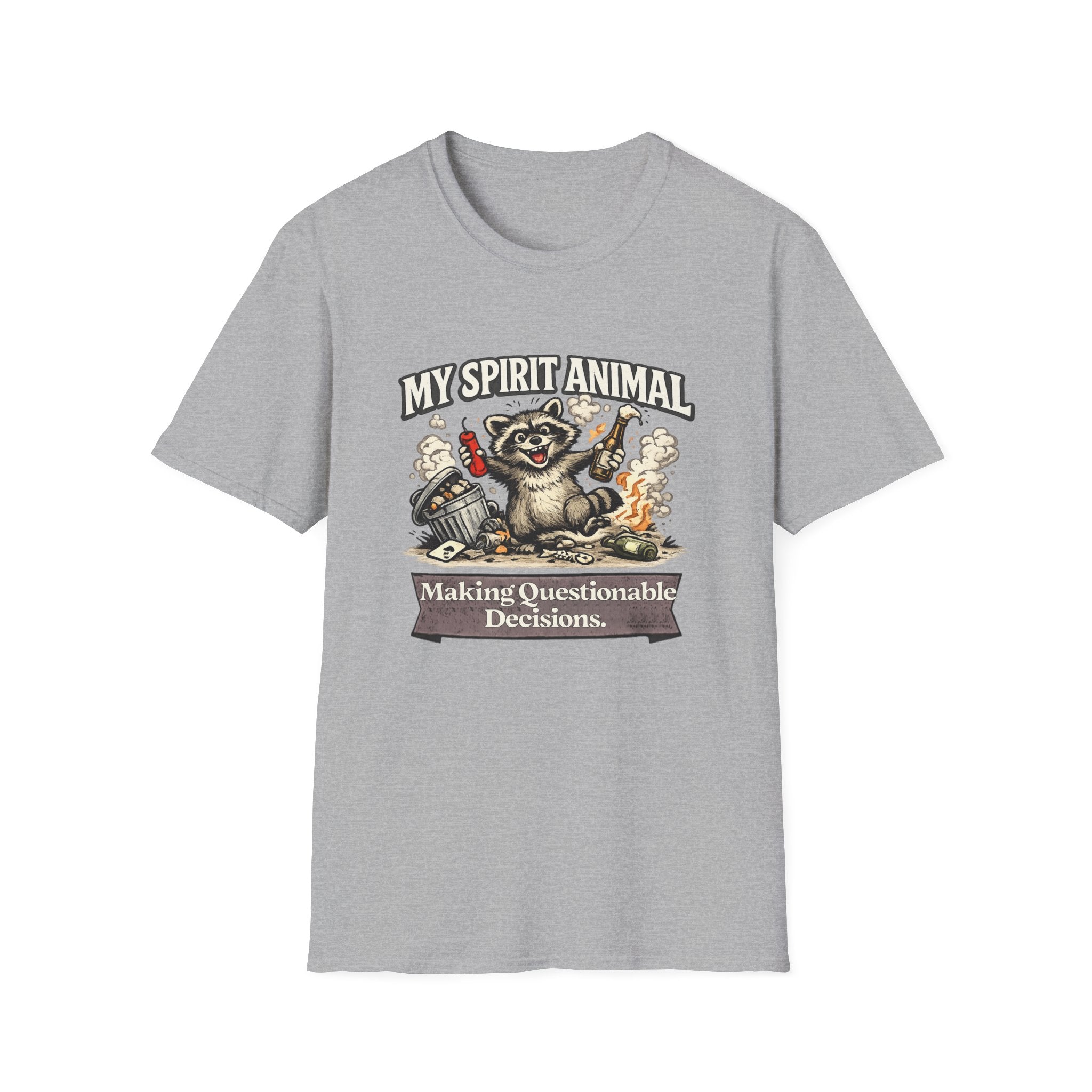 "My Spirit Animal: Raccoon (Making Questionable Decisions)" T-Shirt