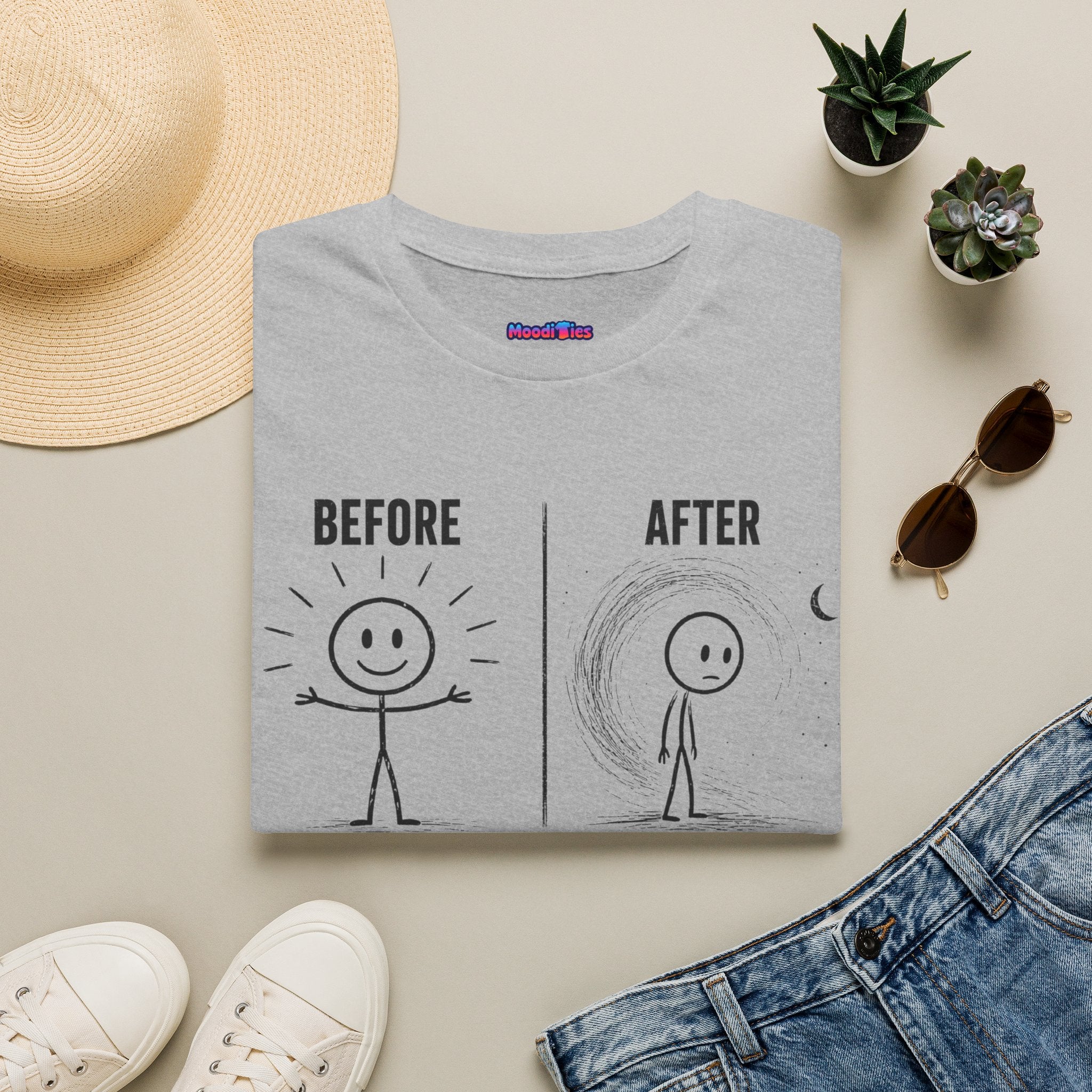 "Self-Awareness Ruined Everything" Before and After T-Shirt