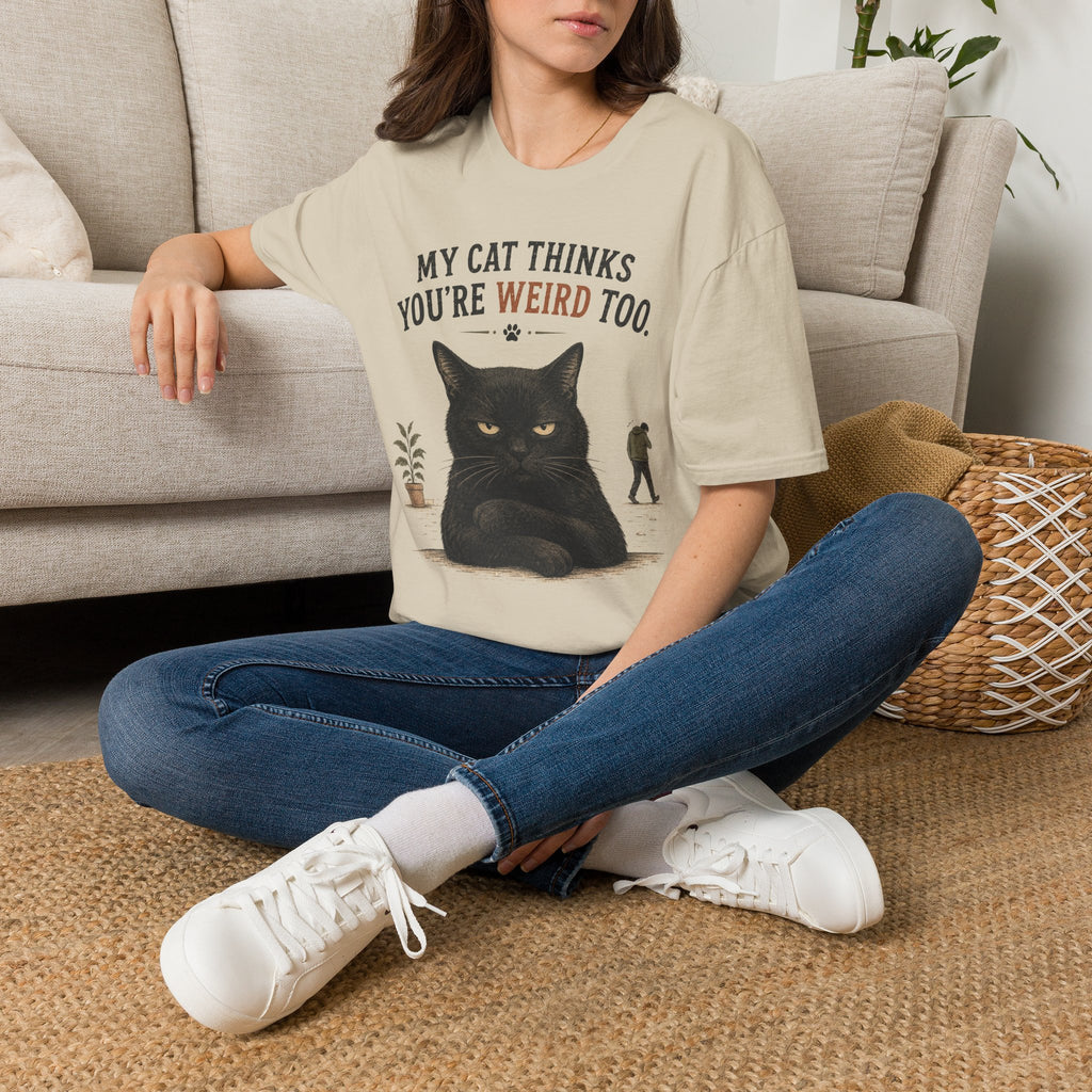 "My Cat Thinks You're Weird Too." Grumpy Cat T-Shirt