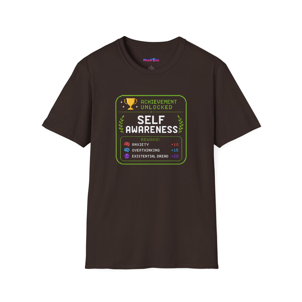 "Achievement Unlocked: Self-Awareness" Gamer Humor T-Shirt