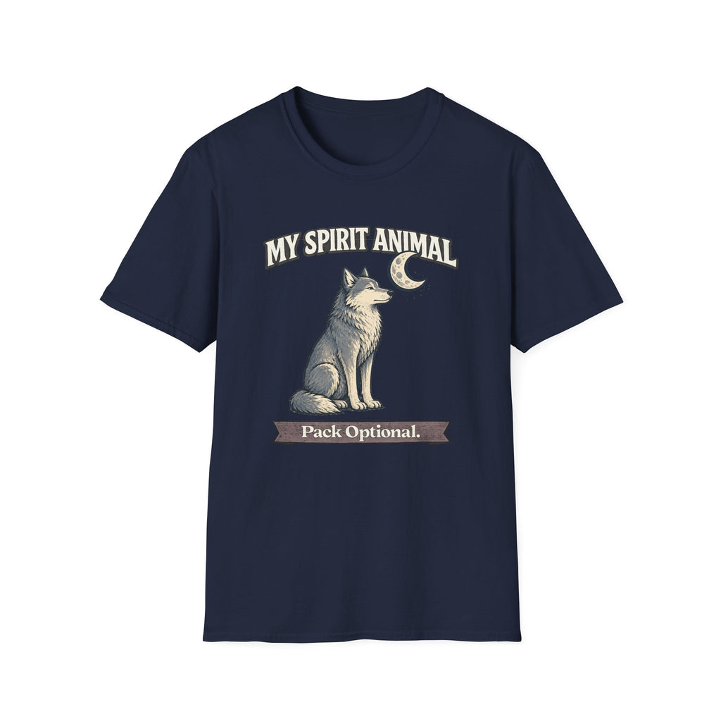 "My Spirit Animal: Wolf (Pack Optional)" T-Shirt