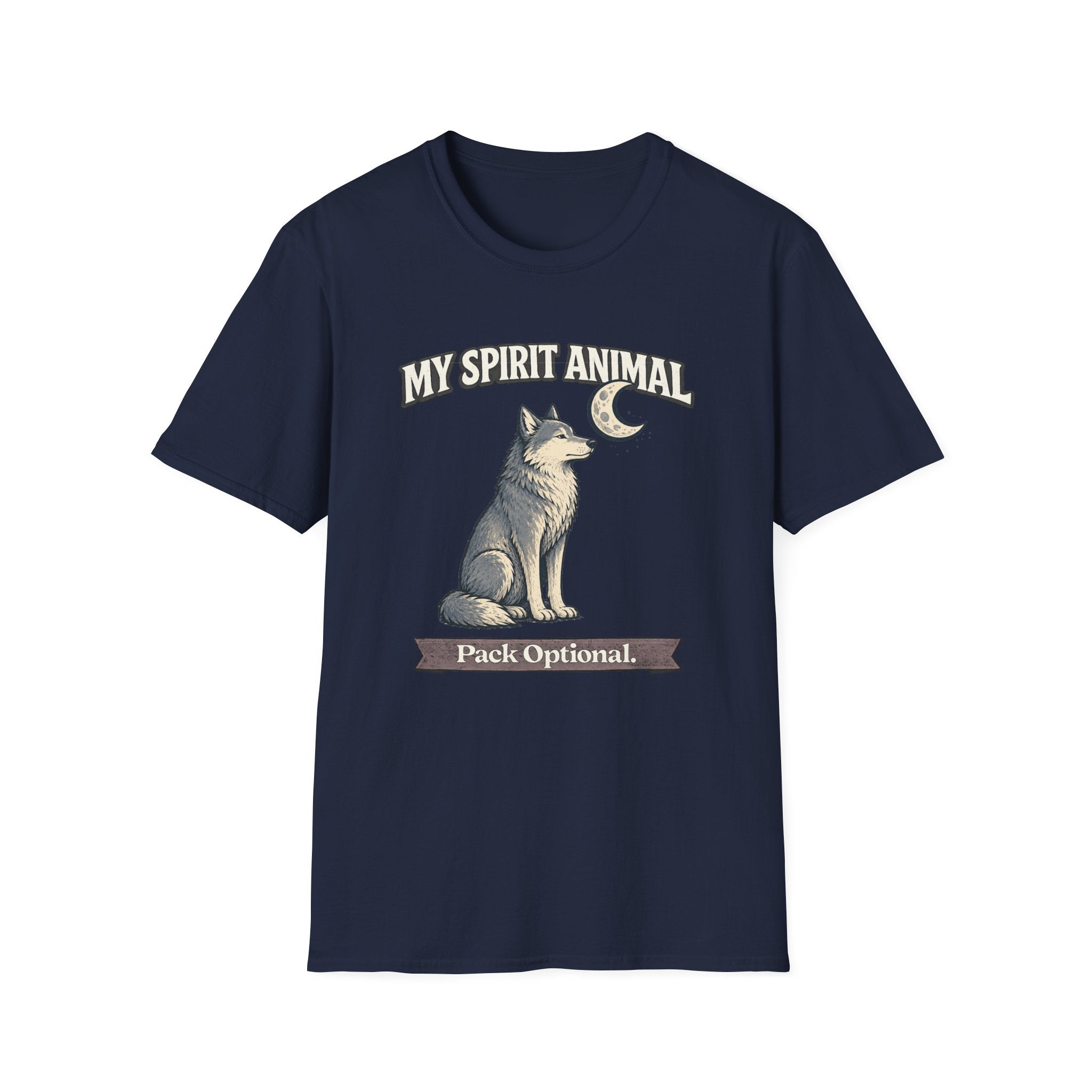 "My Spirit Animal: Wolf (Pack Optional)" T-Shirt