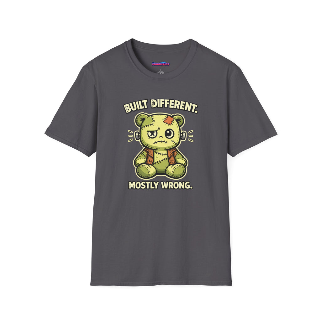 "Built Different, Mostly Wrong" Patchwork Teddy T-Shirt