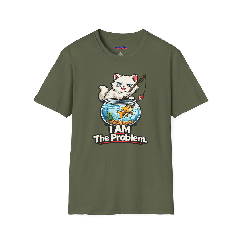 "I AM The Problem" Cat with Goldfish T-Shirt