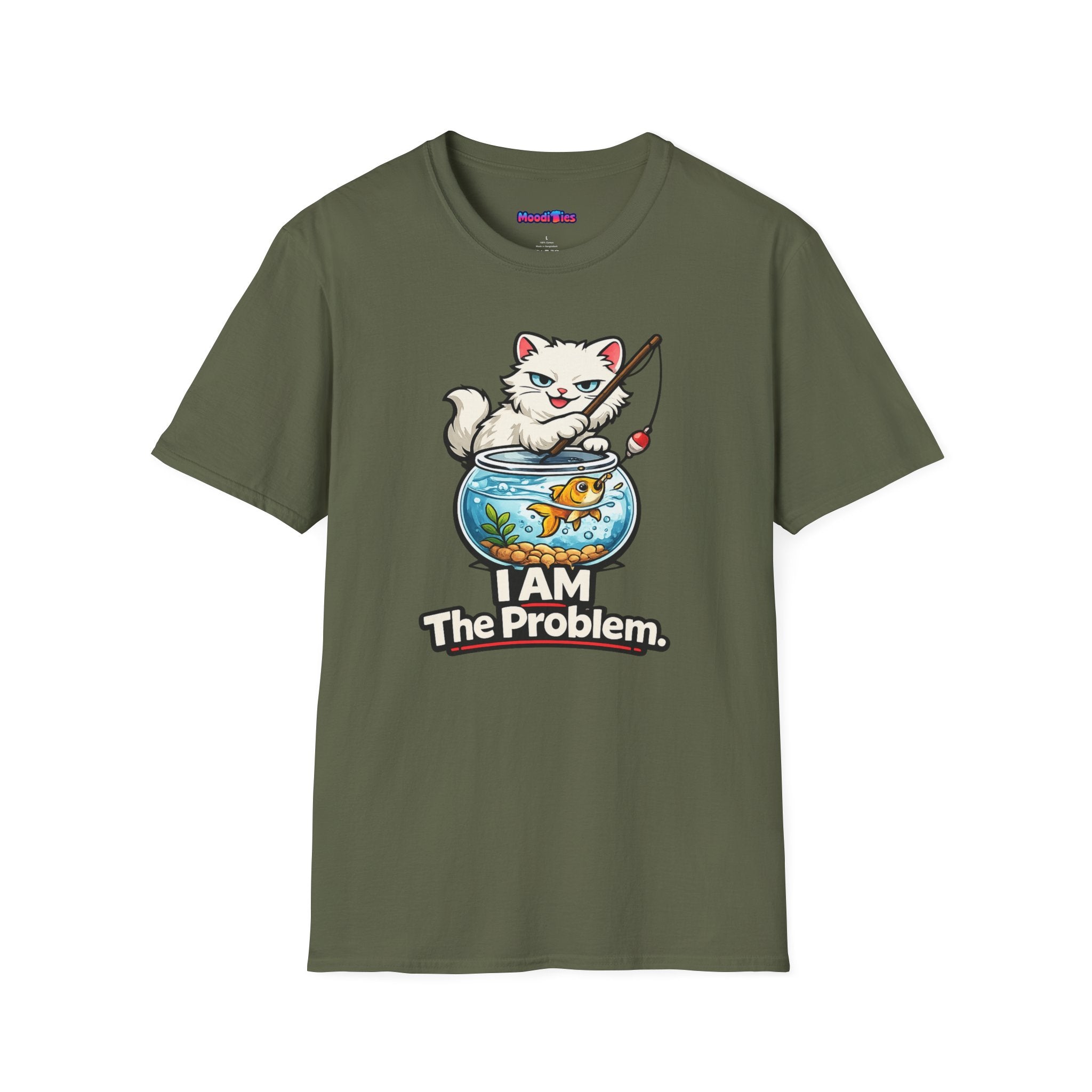 "I AM The Problem" Cat with Goldfish T-Shirt