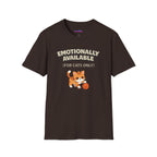 "Emotionally Available (For Cats Only)" Cat Playing with Yarn T-Shirt