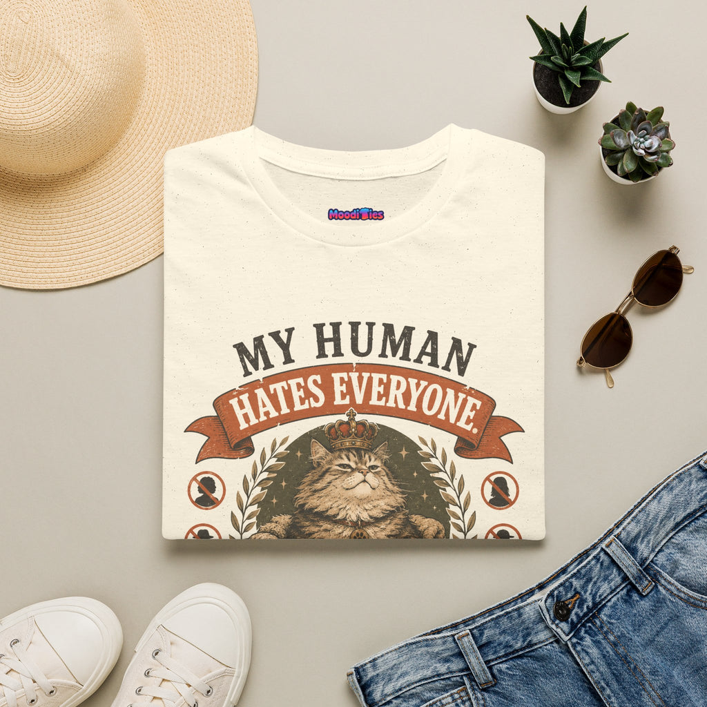 "My Human Hates Everyone." Smug Fat Cat T-Shirt