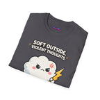 "Soft Outside. Violent Thoughts" Angry Cloud T-Shirt