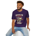 "Running on Caffeine, Chaos & Trauma" Skull Coffee T-Shirt