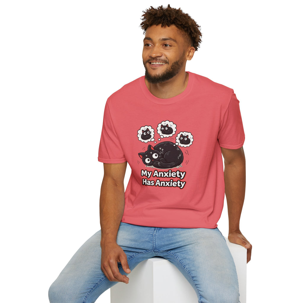"My Anxiety Has Anxiety" Cute Anxiety Cat T-Shirt