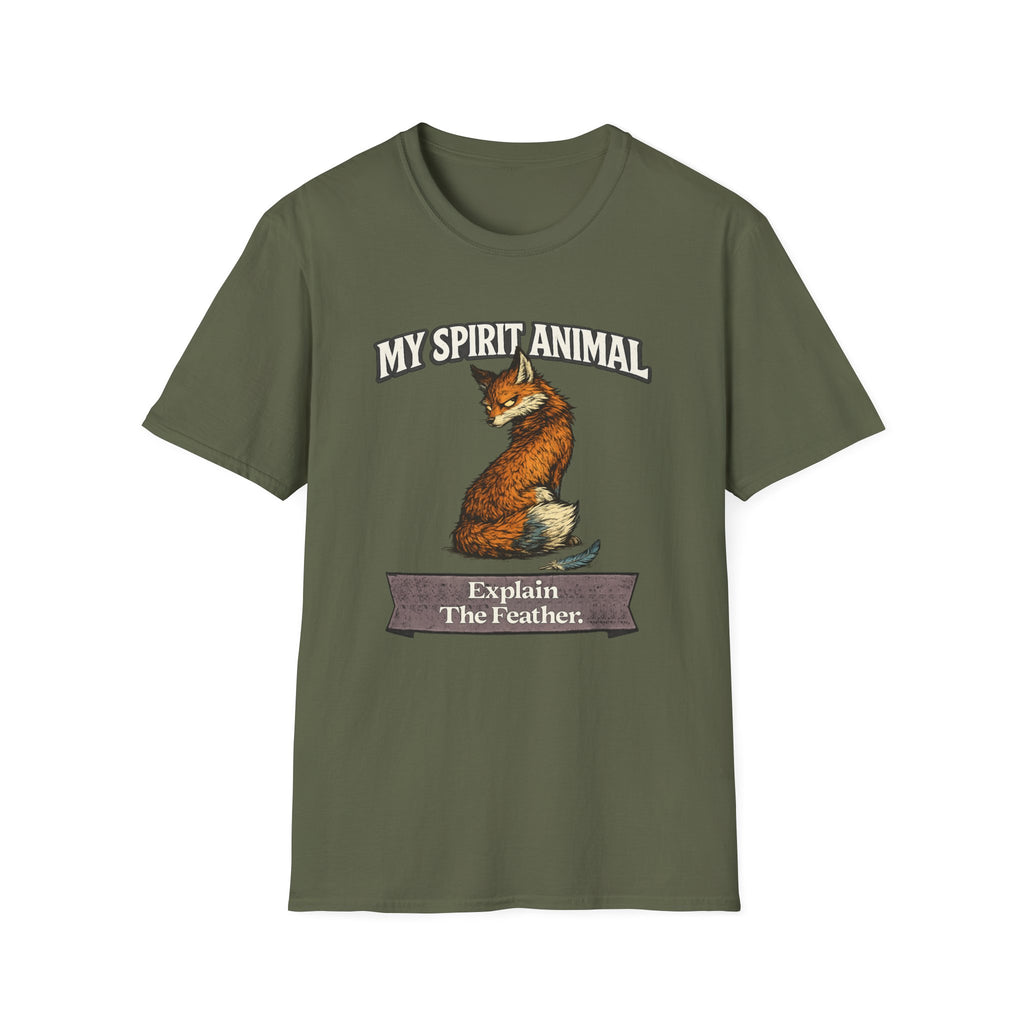 "My Spirit Animal: Fox (Explain The Feather)" T-Shirt