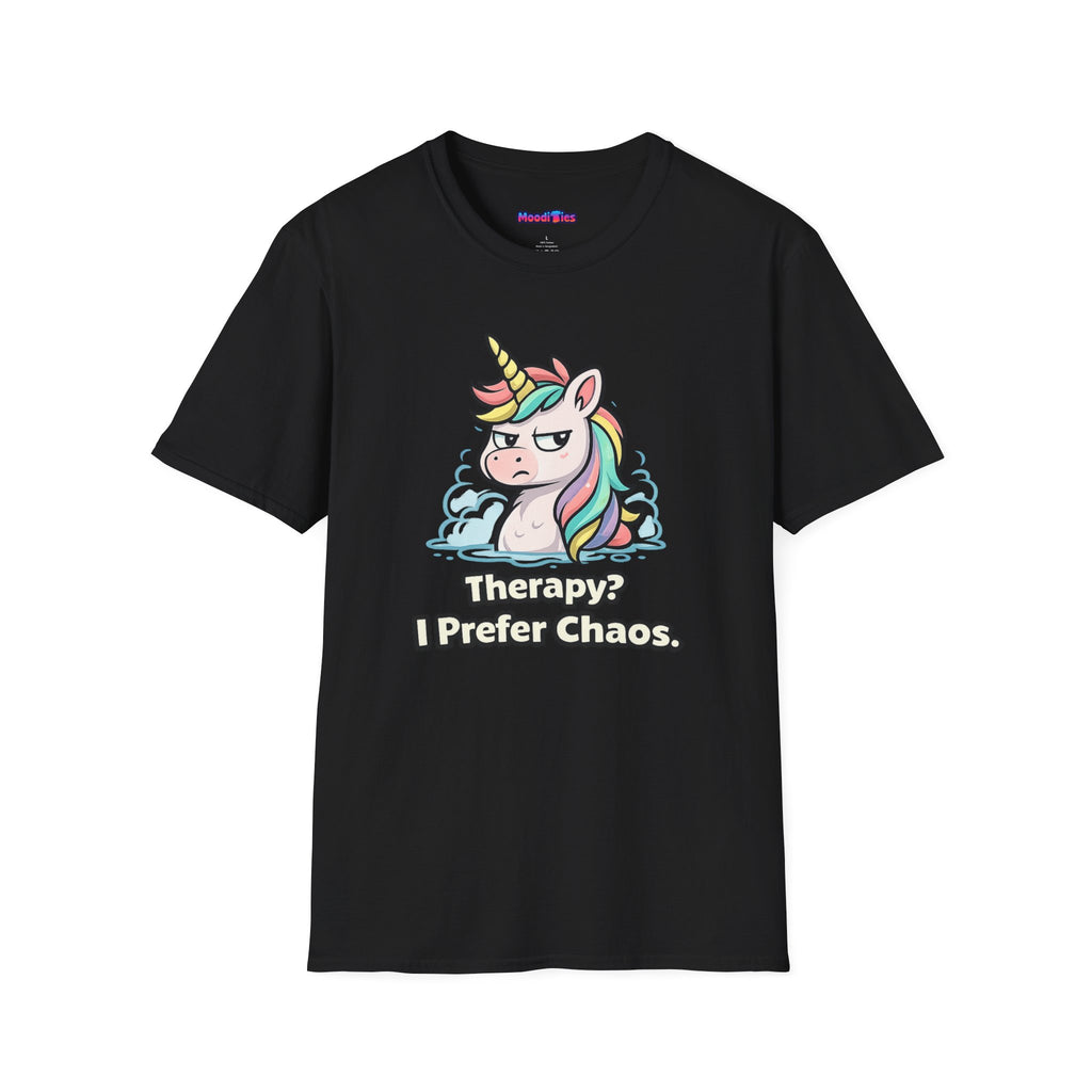 "Therapy? I Prefer Chaos." Unicorn T-Shirt