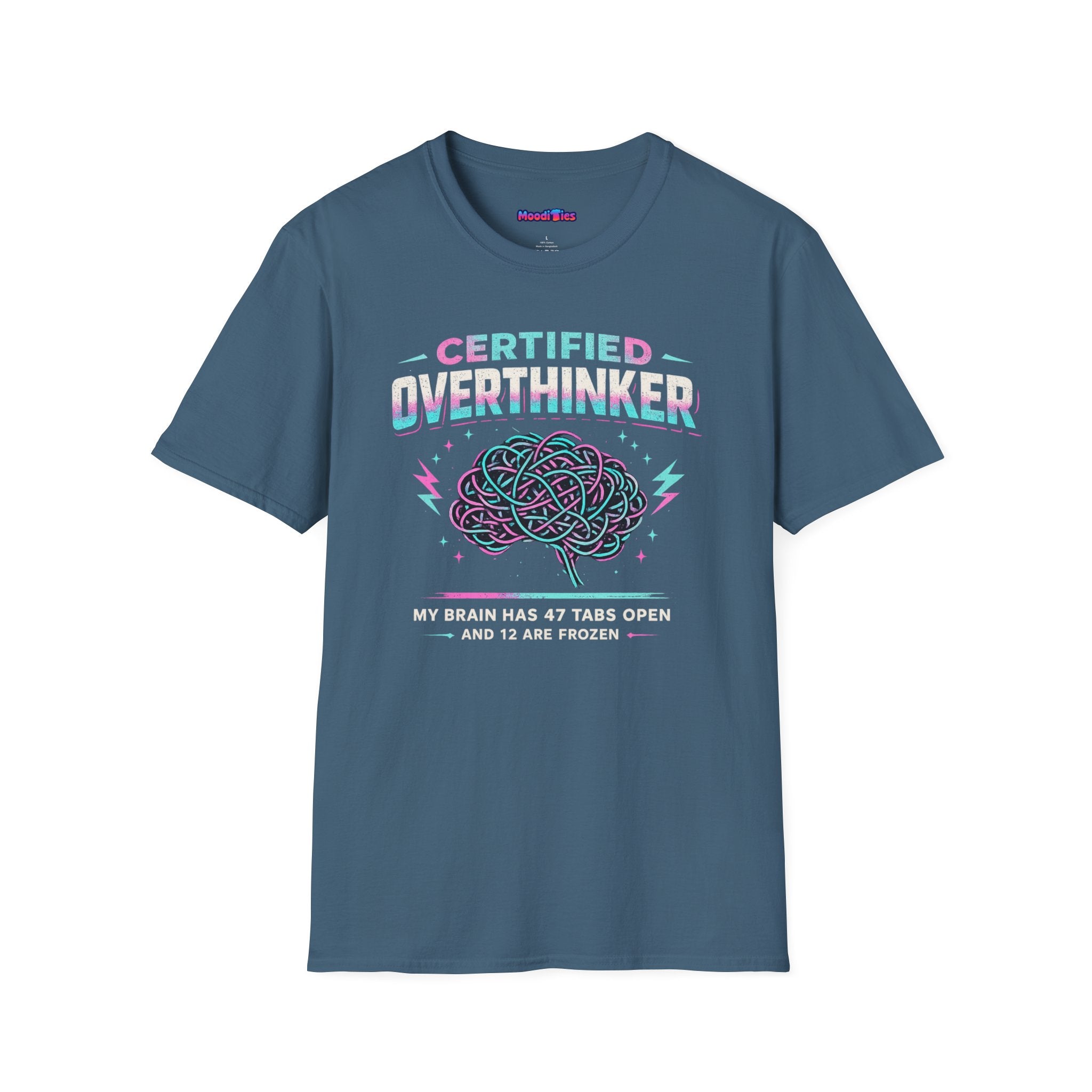 "Certified Overthinker" Retro Brain Graphic T-Shirt