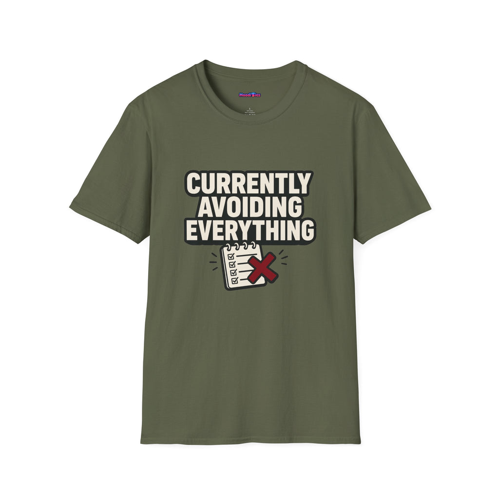 "Currently Avoiding Everything" Rejected Checklist T-Shirt
