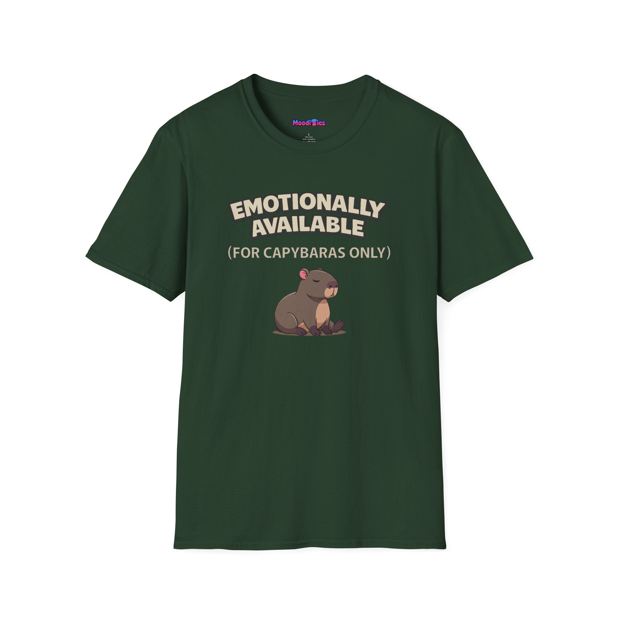 "Emotionally Available (For Capybaras Only)” Capybara T-Shirt