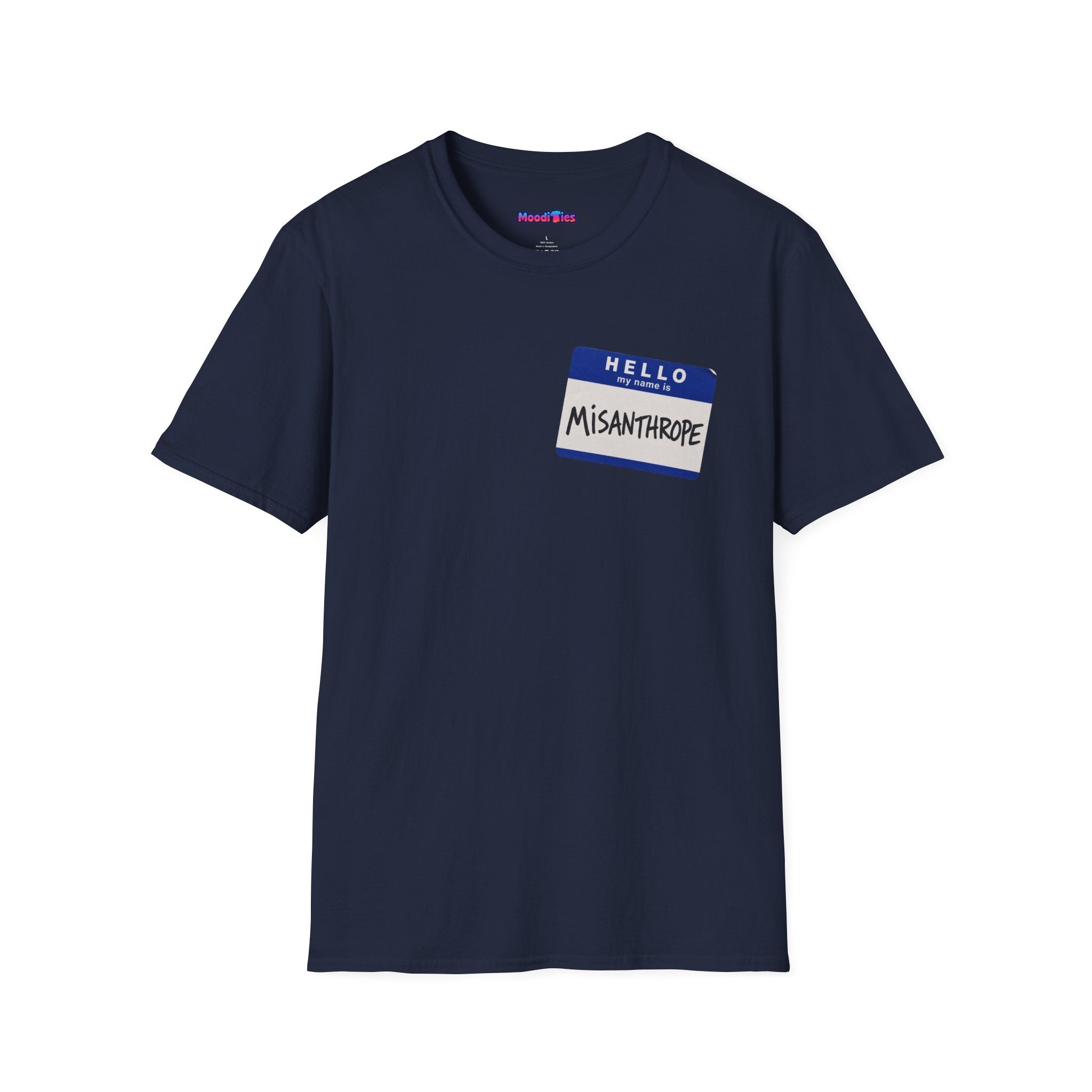 "Hello My Name Is Misanthrope" Name Tag T-Shirt — Funny Introvert Graphic Tee