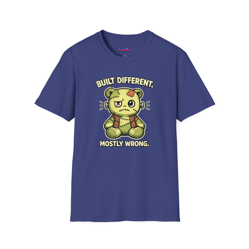 "Built Different, Mostly Wrong" Patchwork Teddy T-Shirt