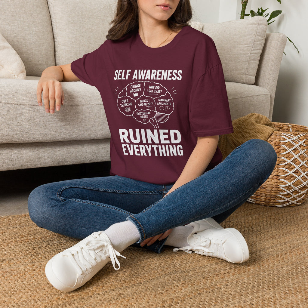 "Self-Awareness Ruined Everything" Brain Map T-Shirt