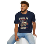 "Running on Caffeine, Chaos & Trauma" Skull Coffee T-Shirt