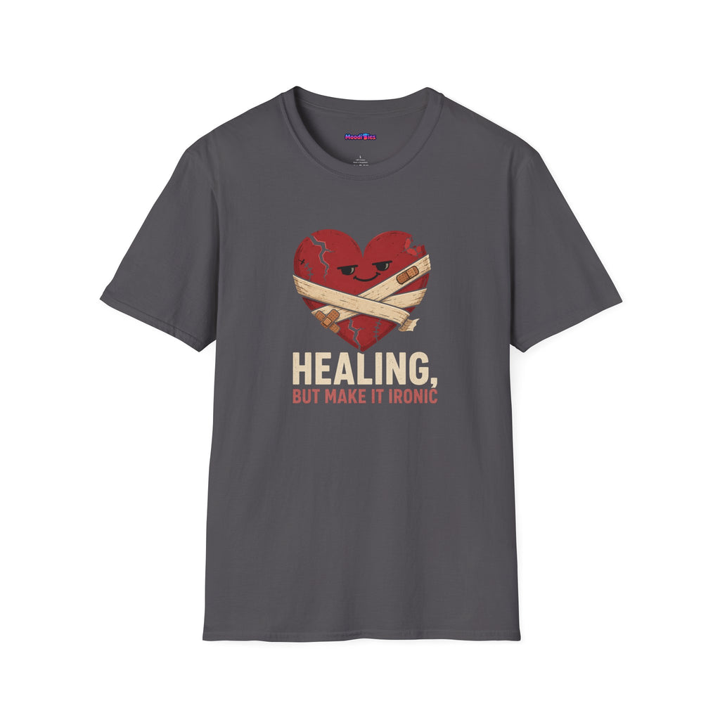 "Healing, But Make It Ironic" Bandaged Heart T-Shirt