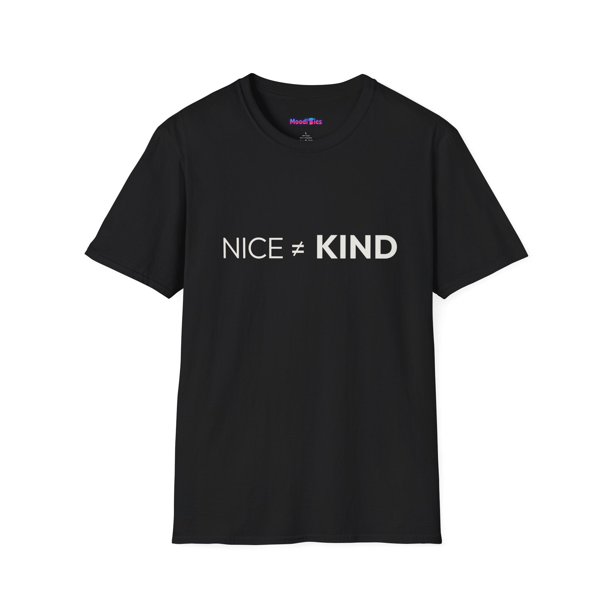 Text reading "Nice Not Equal To Kind" in a clean modern font.