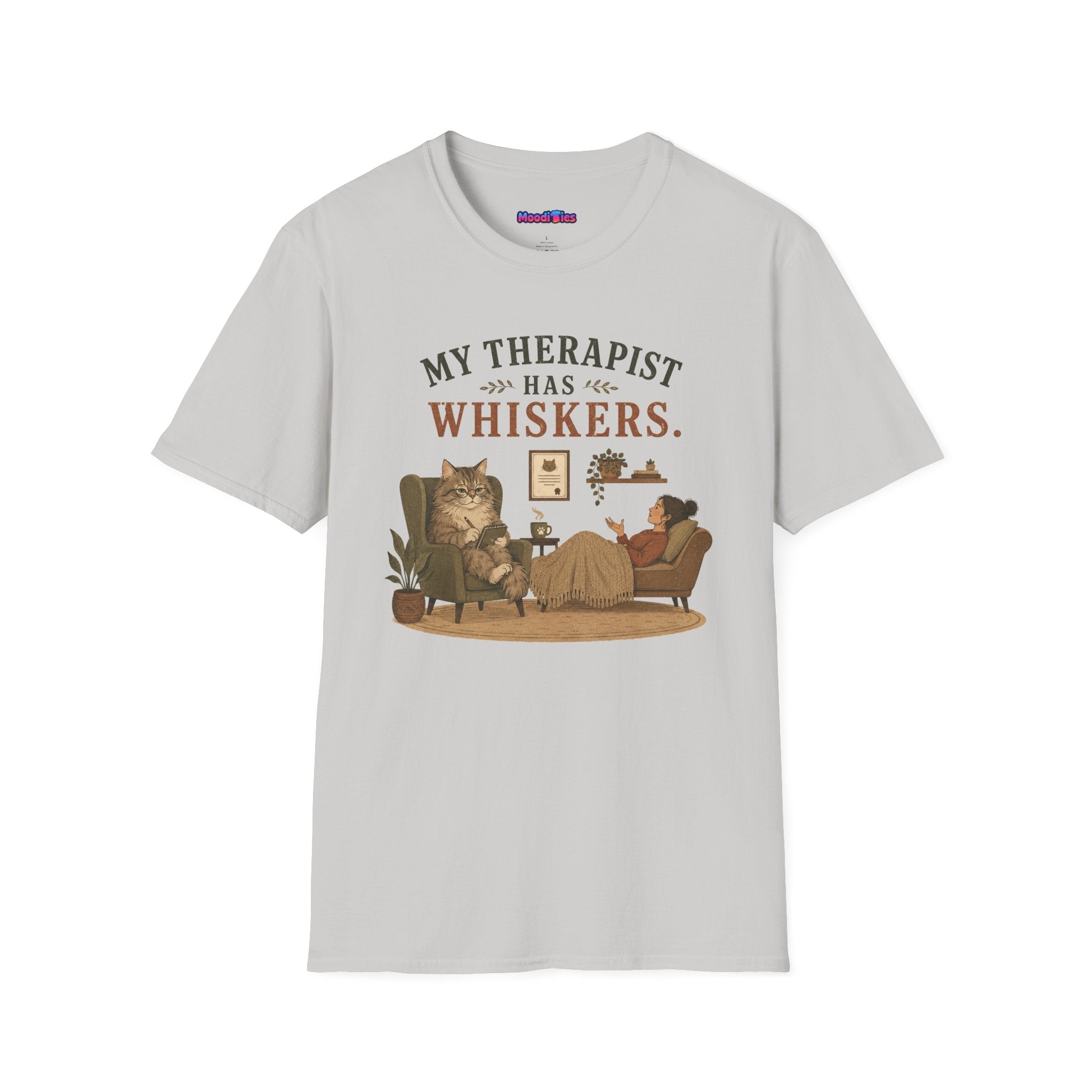 "My Therapist Has Whiskers." Therapy Cat T-Shirt