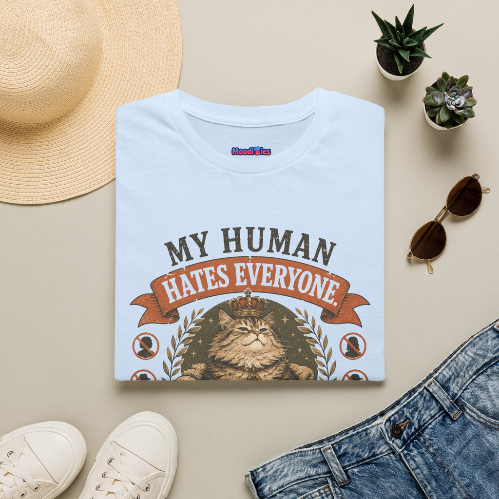 "My Human Hates Everyone." Smug Fat Cat T-Shirt