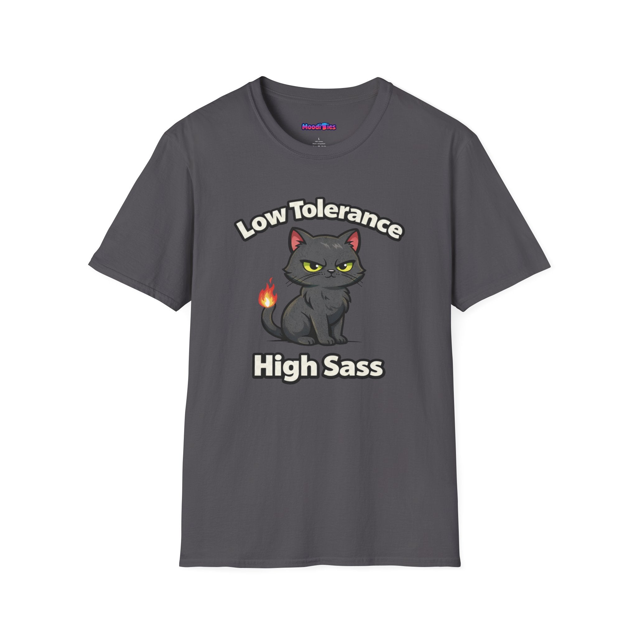 "Low Tolerance, High Sass" Black Cat T-Shirt