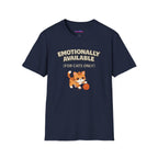 "Emotionally Available (For Cats Only)" Cat Playing with Yarn T-Shirt