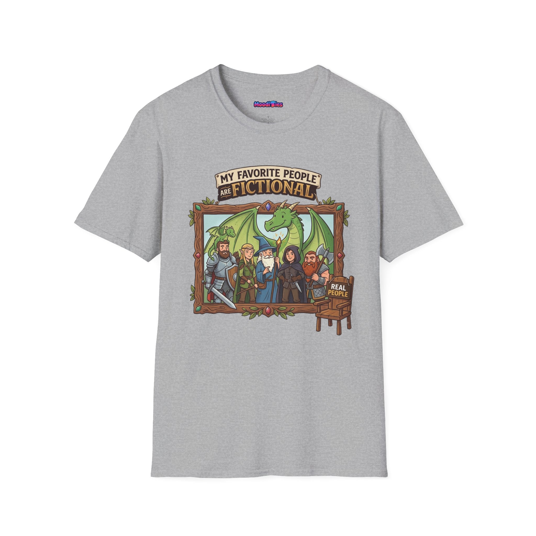 “My Favorite People Are Fictional” Fantasy Characters T-Shirt