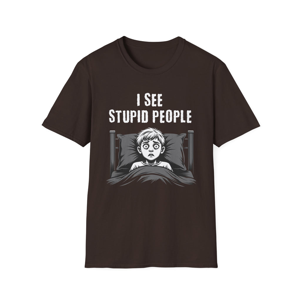 "I See Stupid People" Spooked Boy T-Shirt