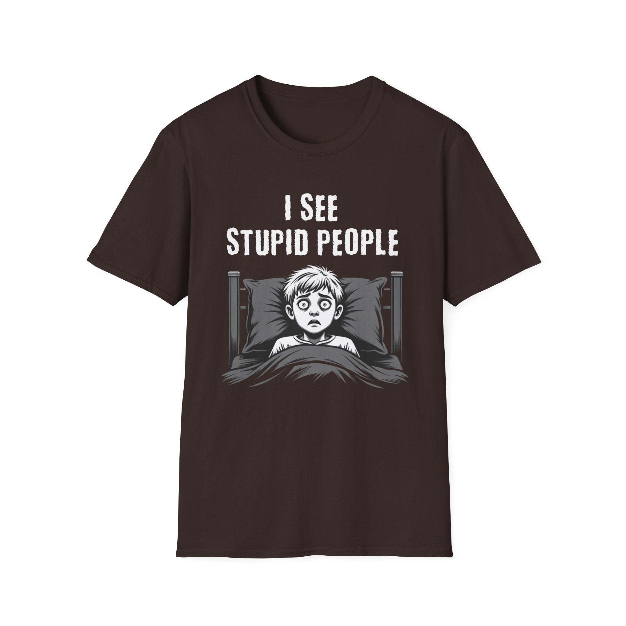 "I See Stupid People" Spooked Boy T-Shirt
