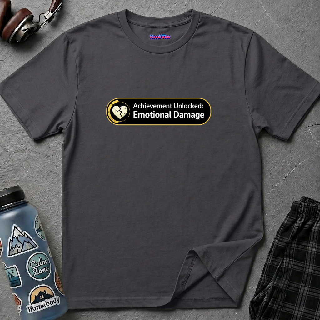 "Achievement Unlocked: Emotional Damage” Funny Graphic T-Shirt