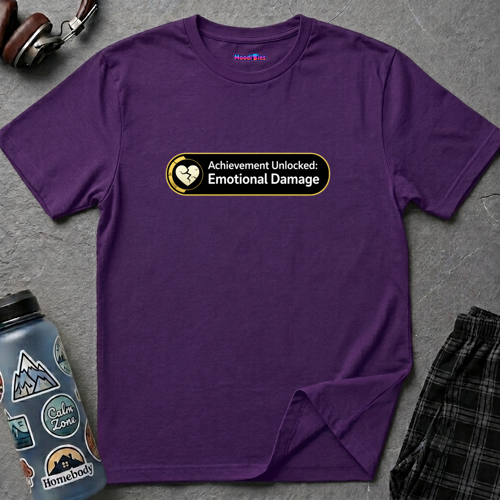 "Achievement Unlocked: Emotional Damage” Funny Graphic T-Shirt