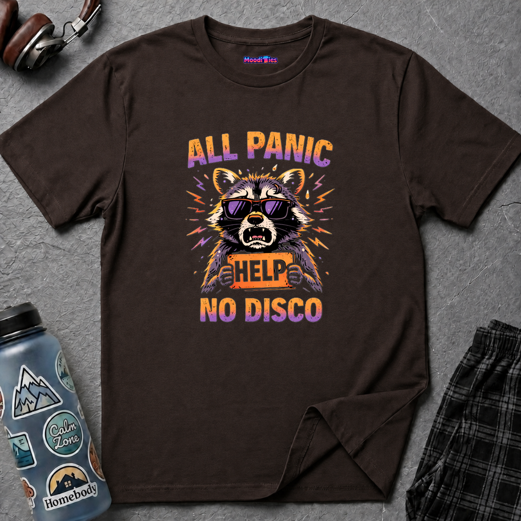 "All Panic, No Disco" Raccoon T-Shirt