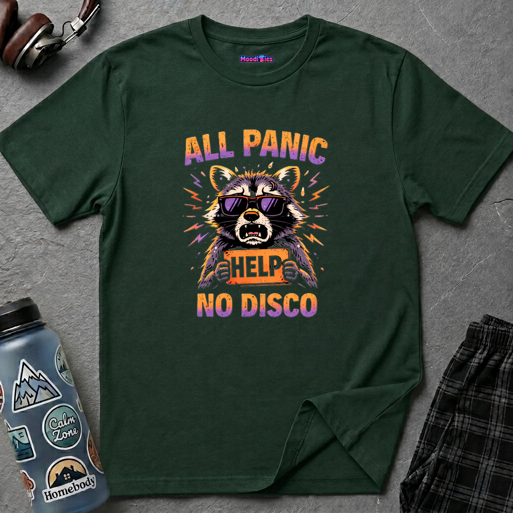 "All Panic, No Disco" Raccoon T-Shirt