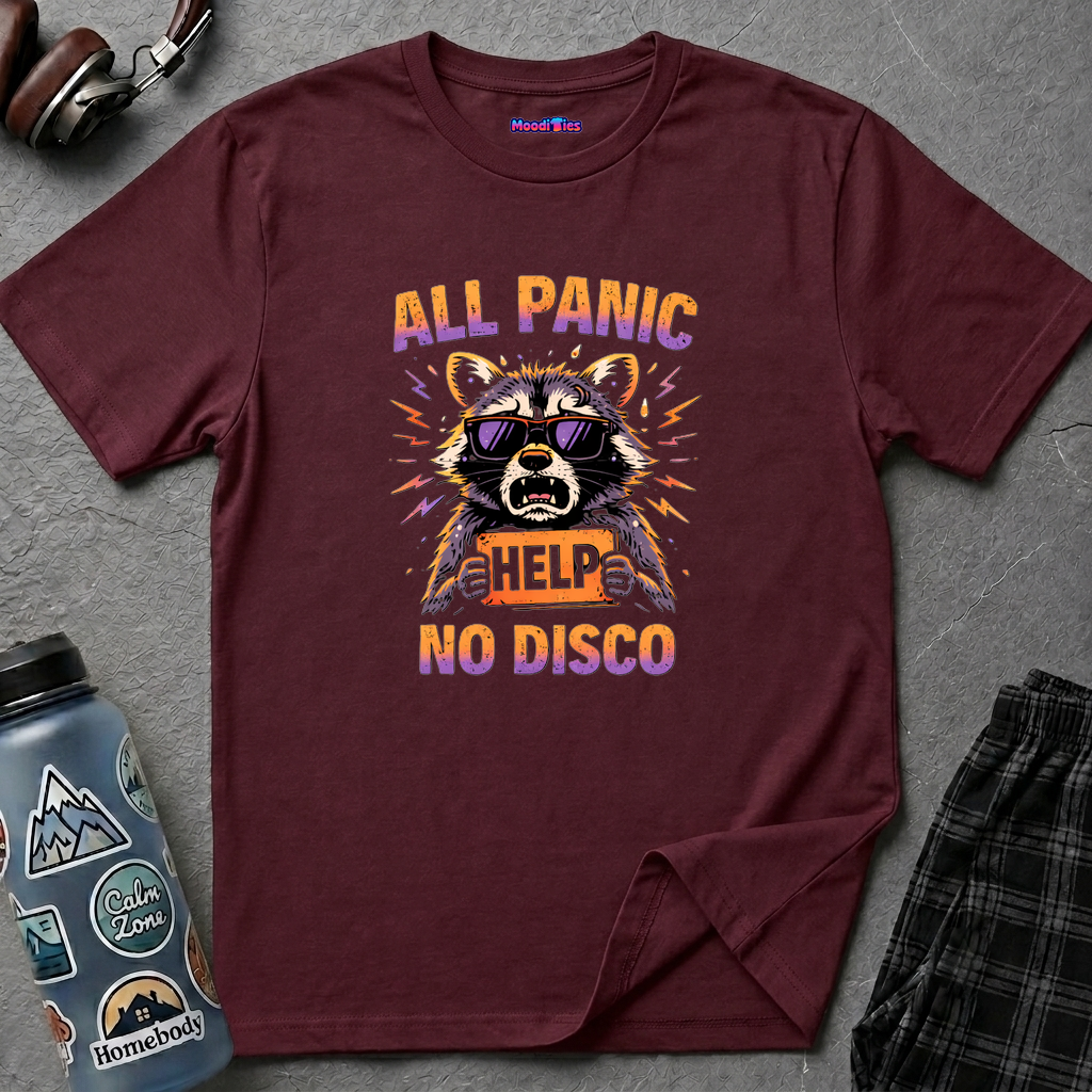"All Panic, No Disco" Raccoon T-Shirt