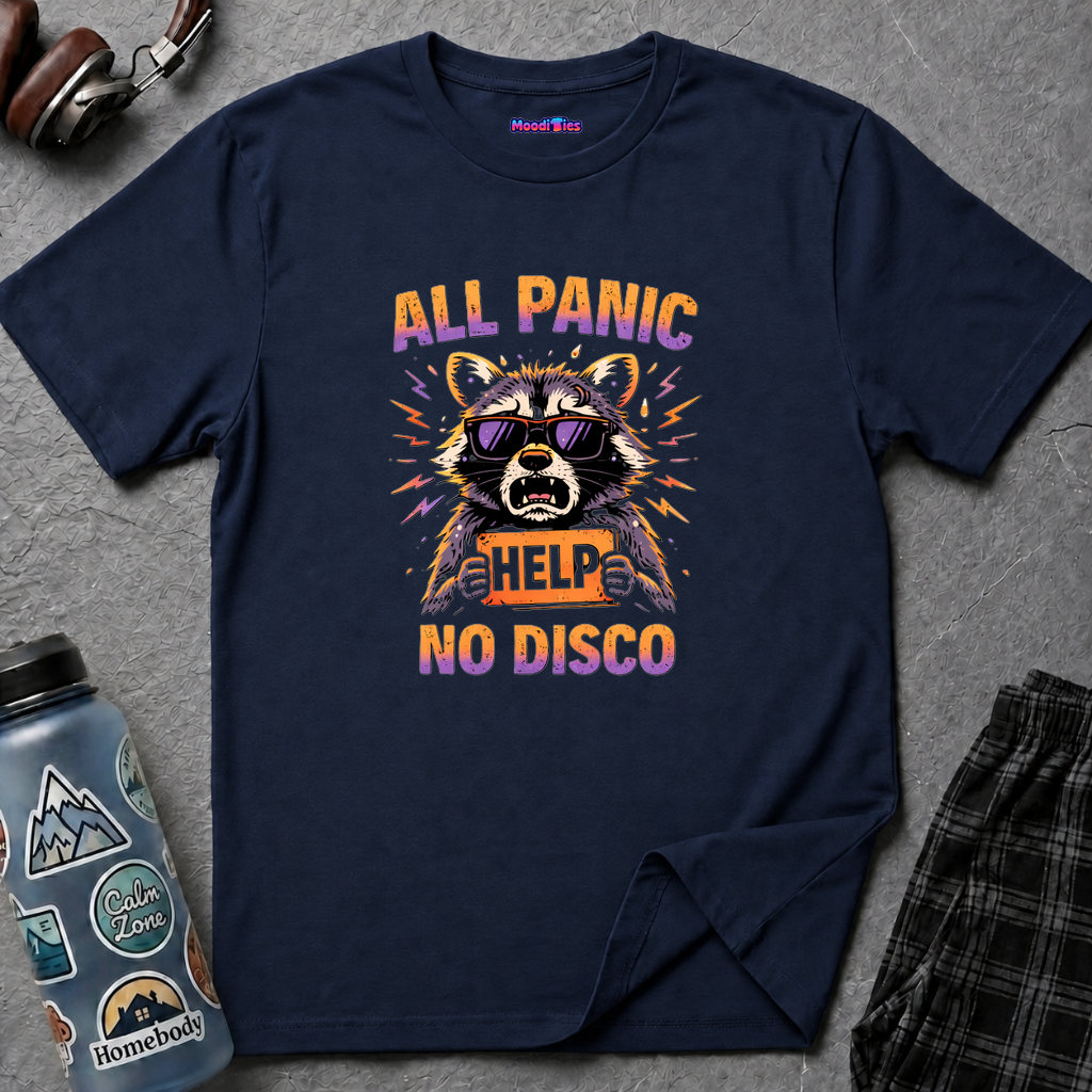 "All Panic, No Disco" Raccoon T-Shirt