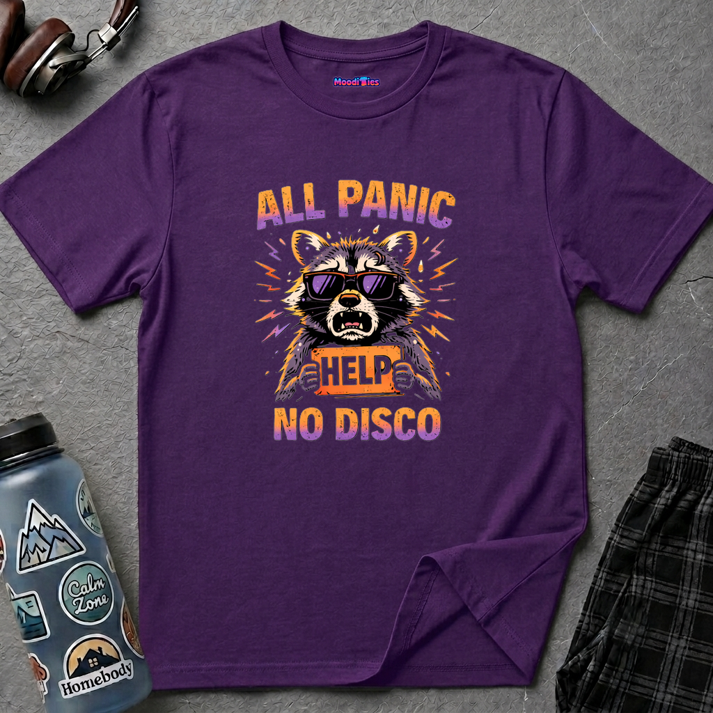 "All Panic, No Disco" Raccoon T-Shirt