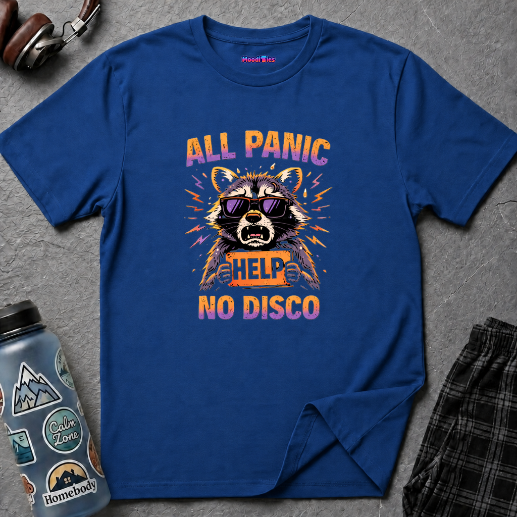 "All Panic, No Disco" Raccoon T-Shirt