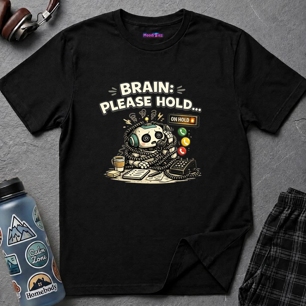 "Brain: Please Hold" Robot T-Shirt