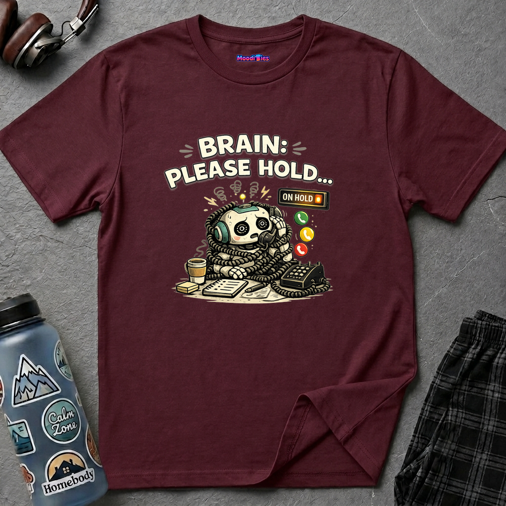 "Brain: Please Hold" Robot T-Shirt
