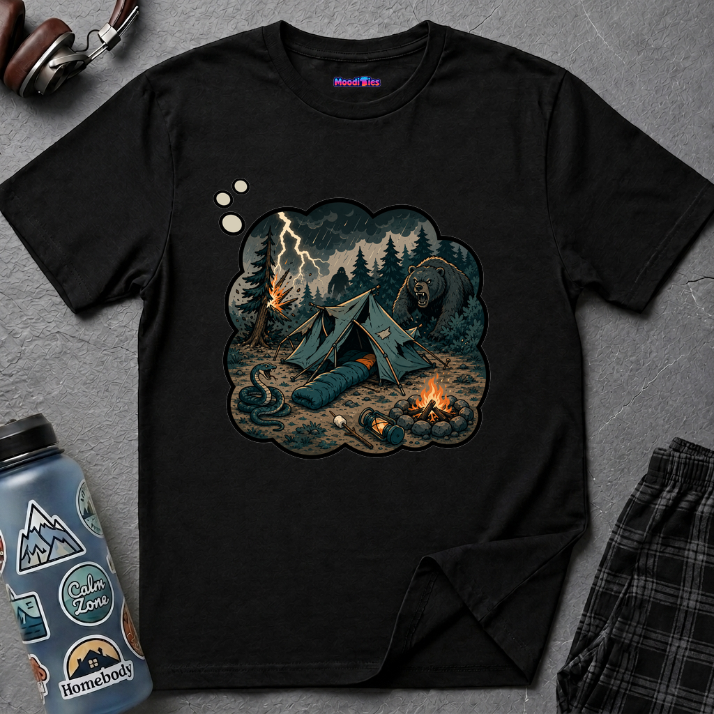 Camping Anxiety Thought Bubble T-Shirt