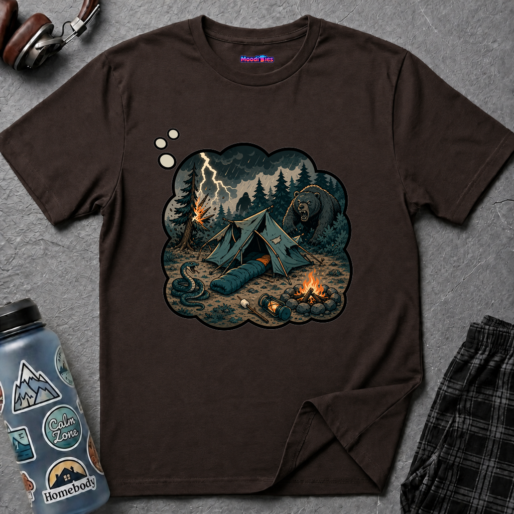Camping Anxiety Thought Bubble T-Shirt